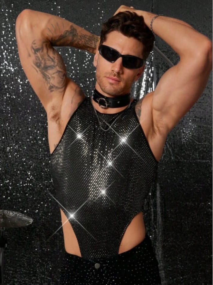 Men's Knitted Fashionable Casual Skinny Bodysuit